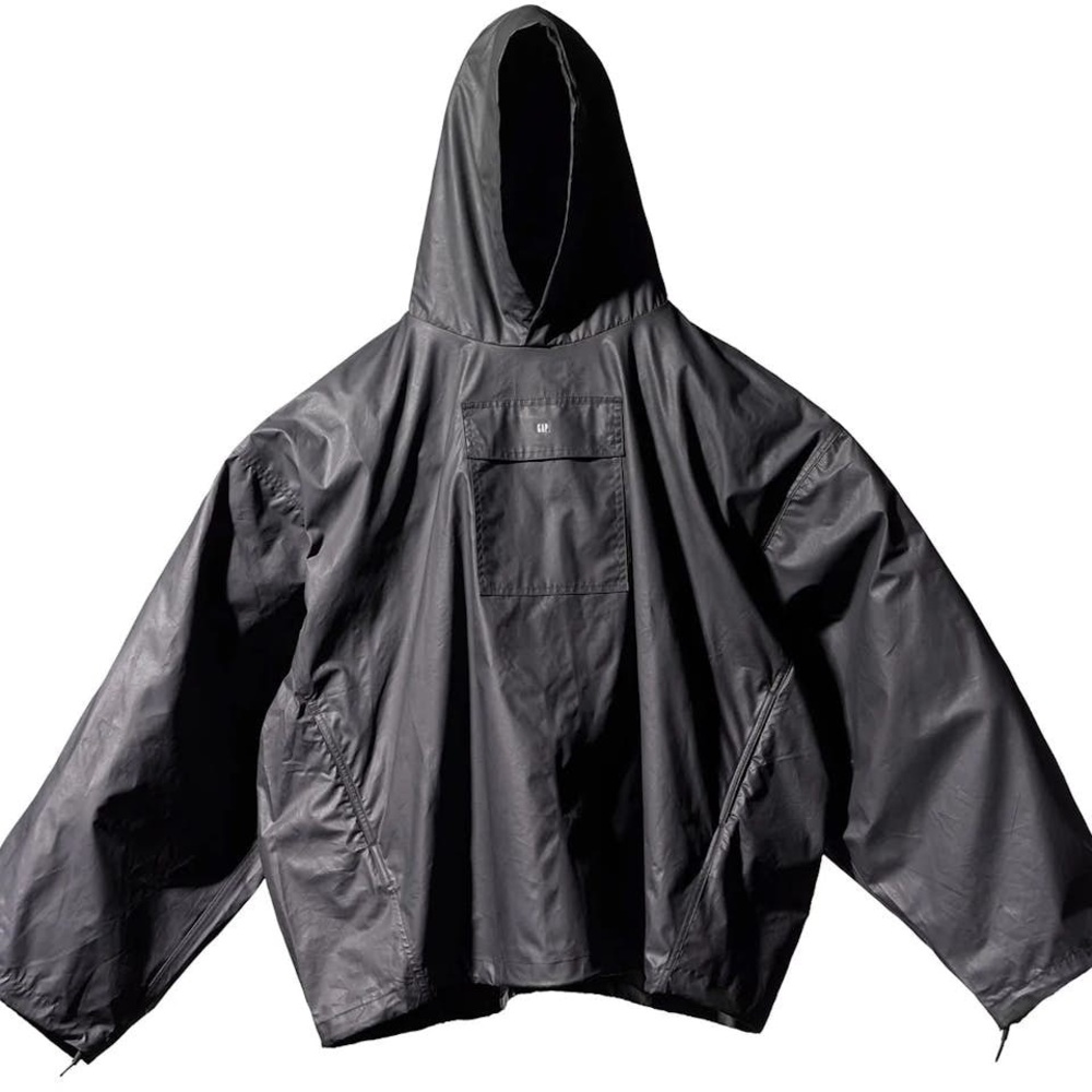 black Yeezy GAP engineered by Balenciaga anorak oversized hooded jacket